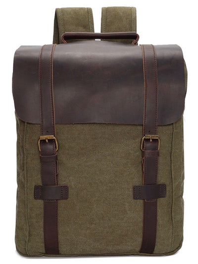 Bag - Leather Cover Olive Rucksack