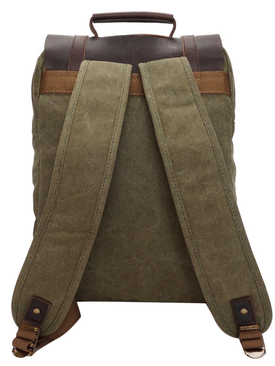 Bag - Leather Cover Olive Rucksack