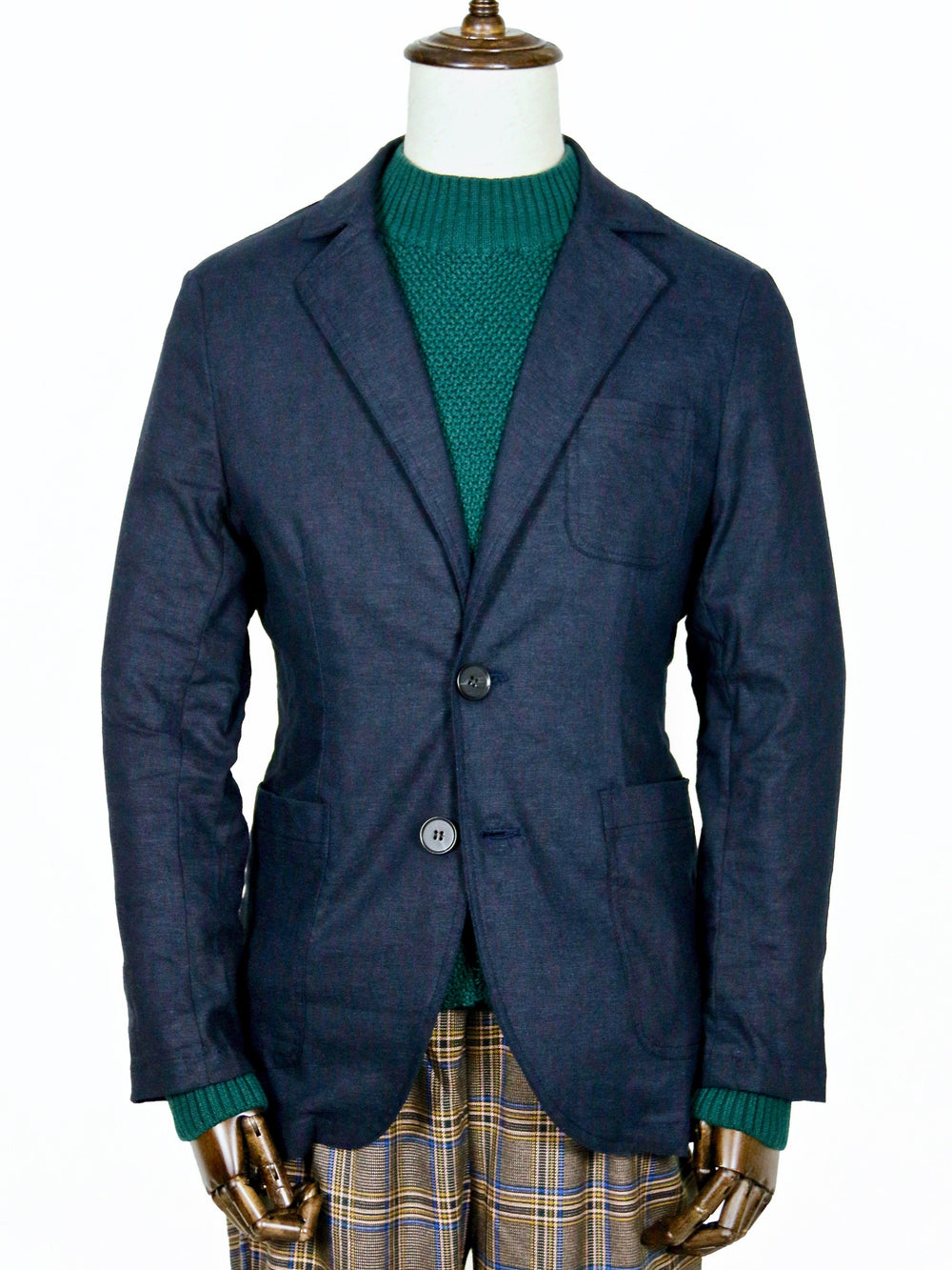 Blazer - 3-Pocket 2-Button Navy Linen Blazer