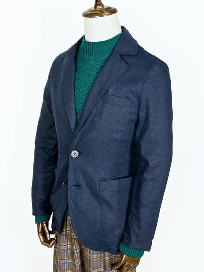 Blazer - 3-Pocket 2-Button Navy Linen Blazer