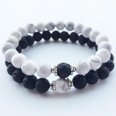 Bracelet - Black & White Natural Turquoise Bracelets