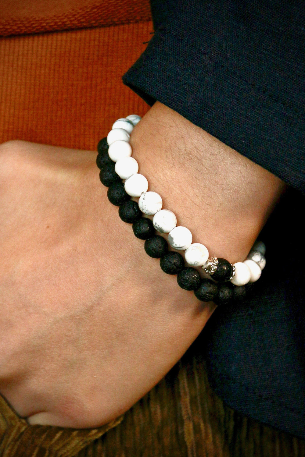 Bracelet - Black & White Natural Turquoise Bracelets