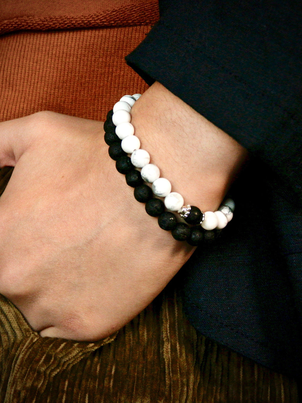 Bracelet - Black & White Natural Turquoise Bracelets