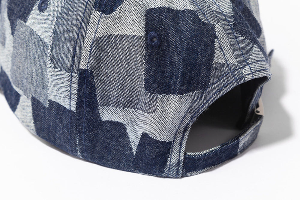 Hat - Woven Irregular Checked Denim Cap