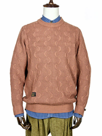 Knitwear - Wave Pattern Round Collar Knitted Jumper