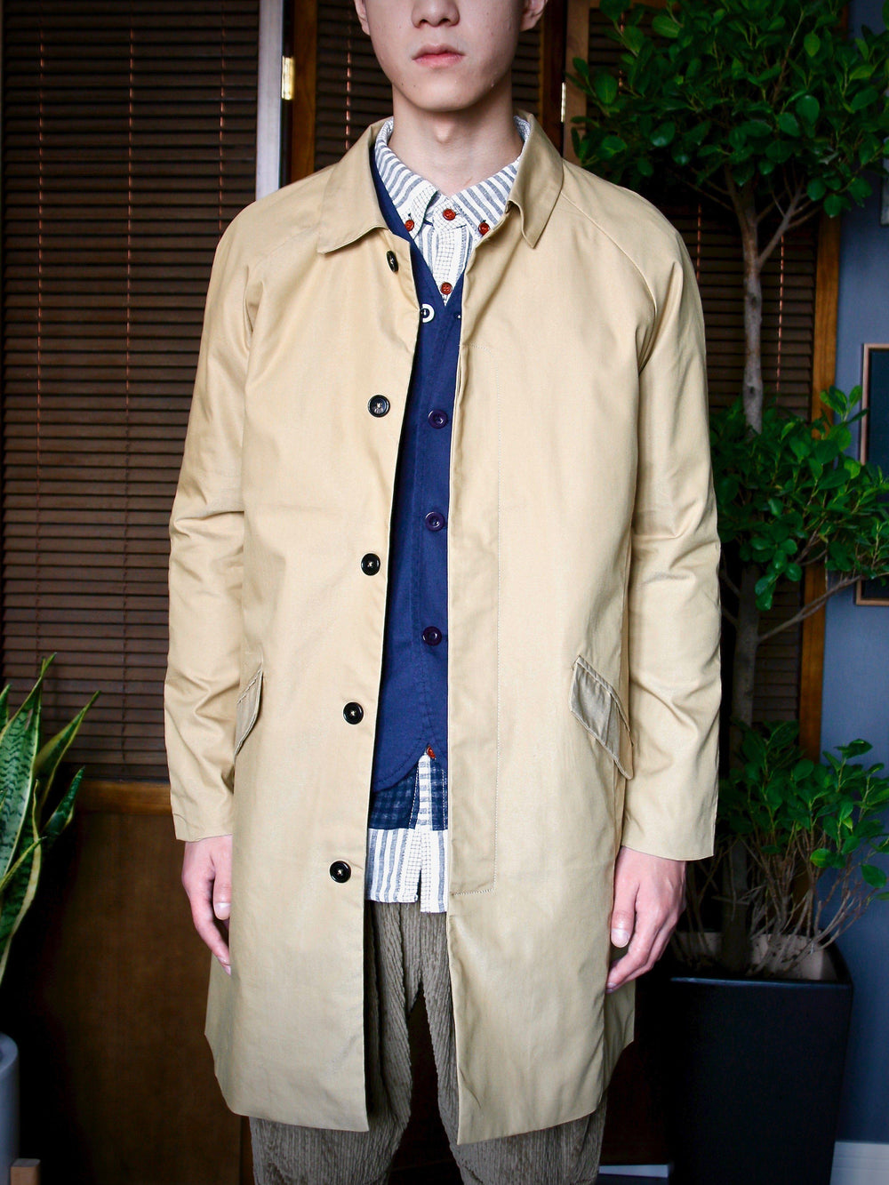 Outwear - Raglan-Sleeve Long Trench Coat