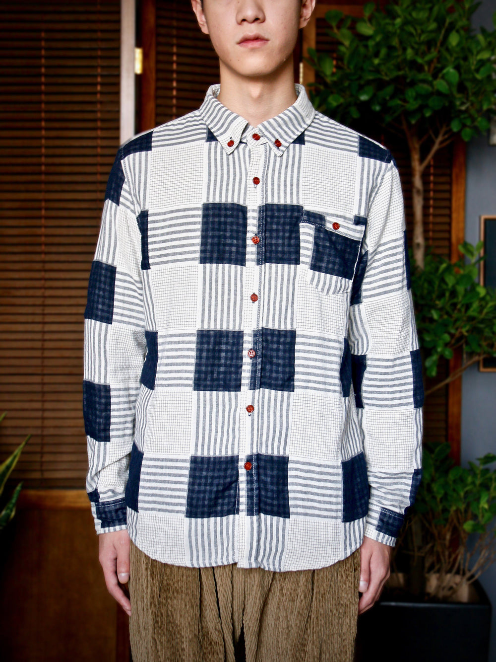 Shirt - Double-Layered Fabric Checked Shirt