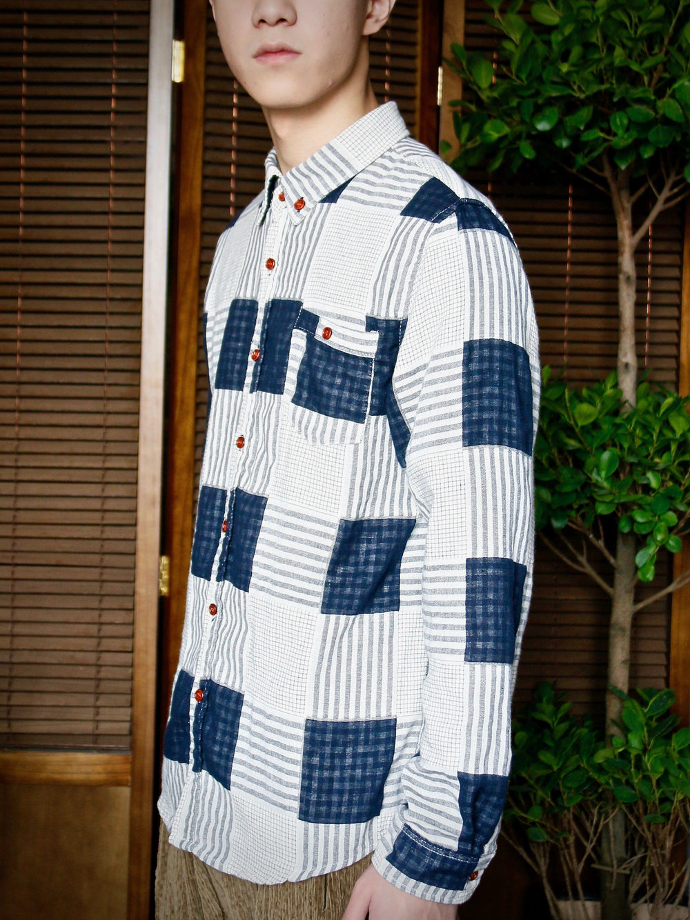 Shirt - Double-Layered Fabric Checked Shirt