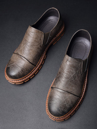 Shoes - Real Leather Loafer With Elastic Lace