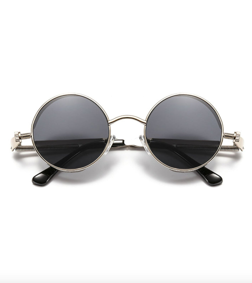 Sunglasses - Retro Style Round Shape Sunglasses With Metal Frames