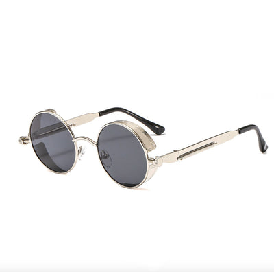 Sunglasses - Retro Style Round Shape Sunglasses With Metal Frames