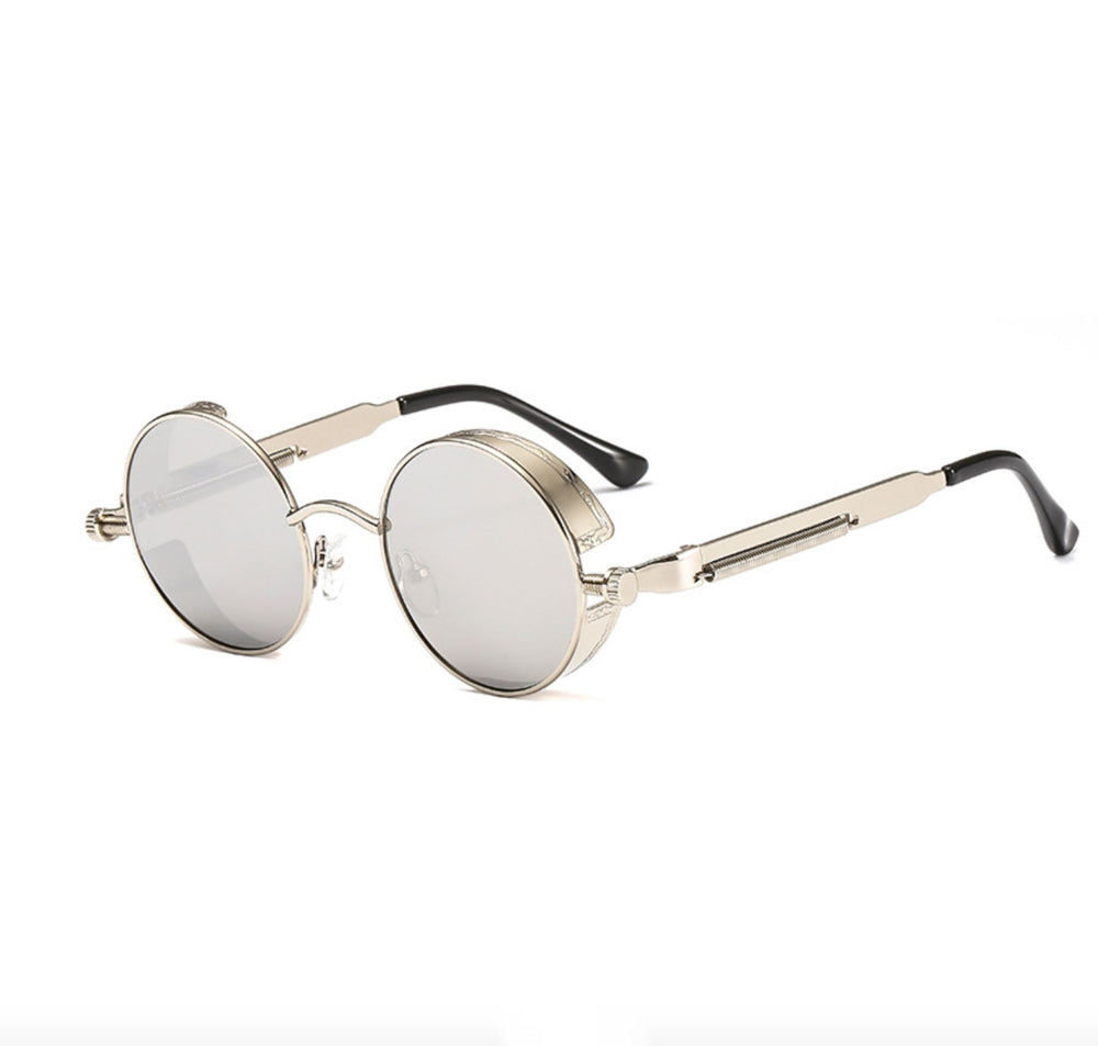 Sunglasses - Retro Style Round Shape Sunglasses With Metal Frames