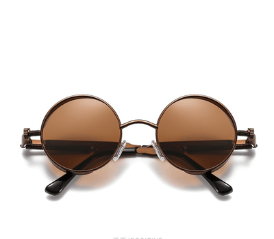 Sunglasses - Retro Style Round Shape Sunglasses With Metal Frames