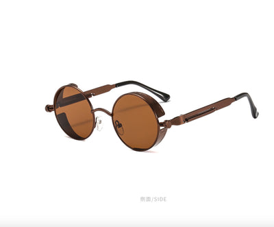 Sunglasses - Retro Style Round Shape Sunglasses With Metal Frames