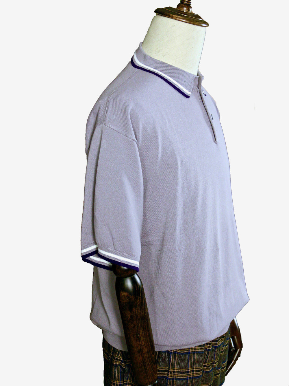 Top - Knitted Short-Sleeve Polo Shirt