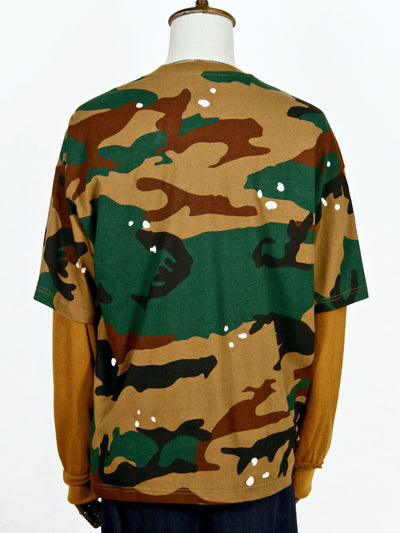 Top - Oversized Camouflage Print Short-Sleeve T-Shirt