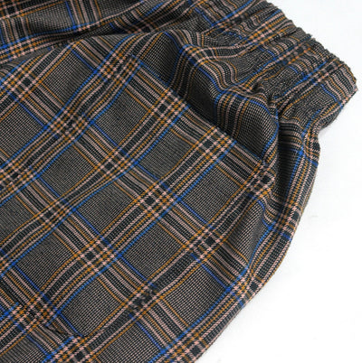 Trousers - MultiColoured Checked Elastic Waistband Trousers