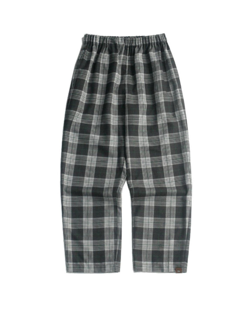 Trousers - MultiColoured Checked Elastic Waistband Trousers