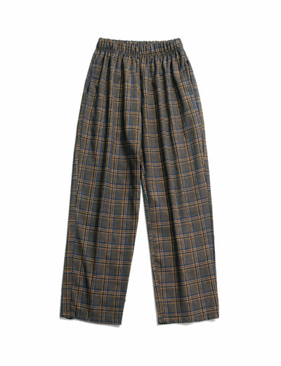 Trousers - MultiColoured Checked Elastic Waistband Trousers